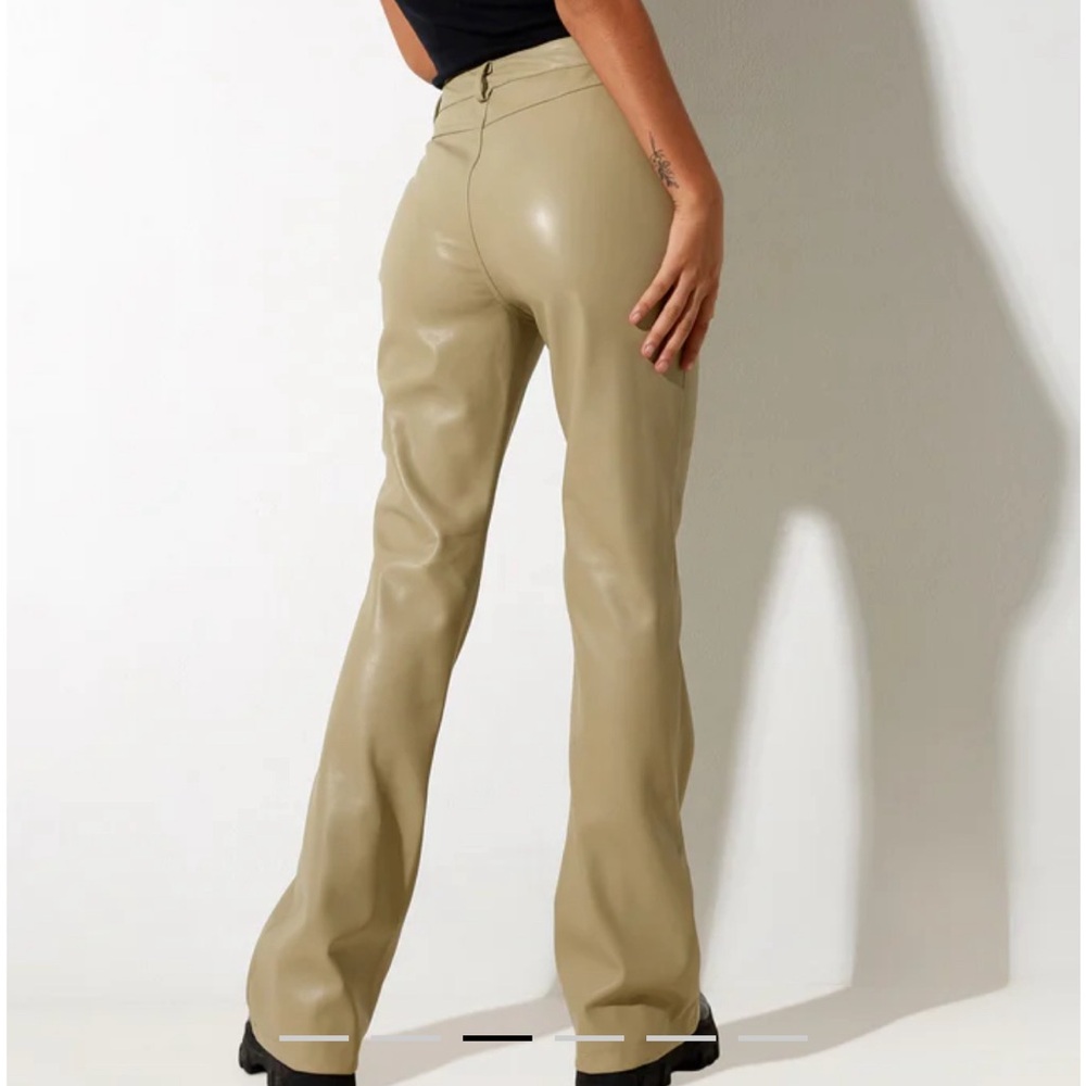 Motel Sage Green Faux Leather Pants